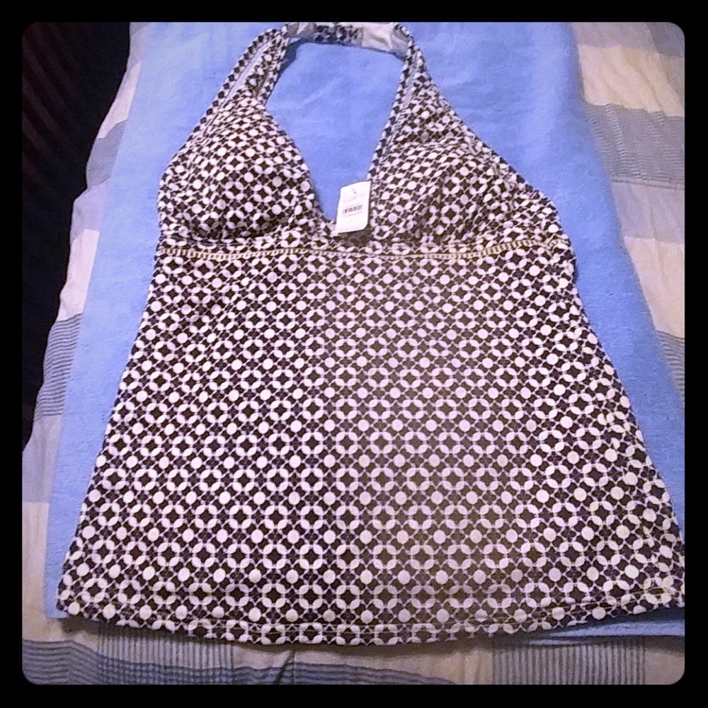 Ann Taylor Loft Halter Tankini Top Size L NWT